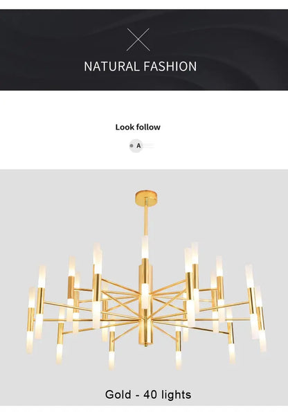 Moderne LED-Pendelleuchte im nordischen Design – G4-Kronleuchter Schwarz/Gold