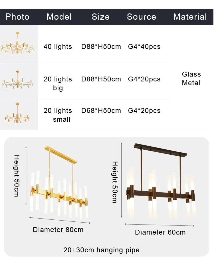 Moderne LED-Pendelleuchte im nordischen Design – G4-Kronleuchter Schwarz/Gold