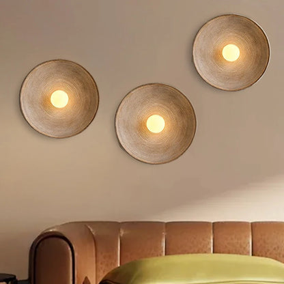 Luna ronde wandlamp - Wabi-Sabi harslamp