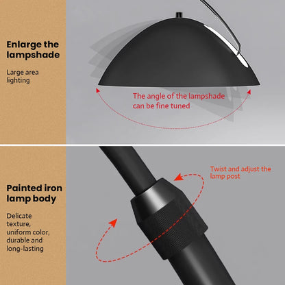 Moderne skandinavische LED-Stehlampe – dreifarbige, dimmbare Angelruten-Optik