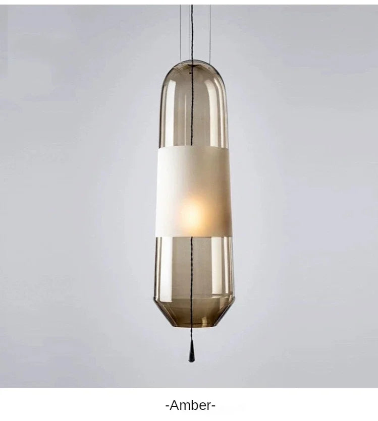 Aurora Glow - Scandinavische hanglamp met amberkleurig glas