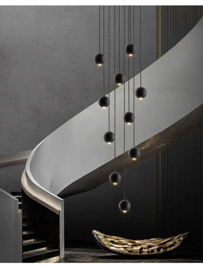 Moderne LED ronde hangkroonluchter - meerlichts trappenhuisarmatuur