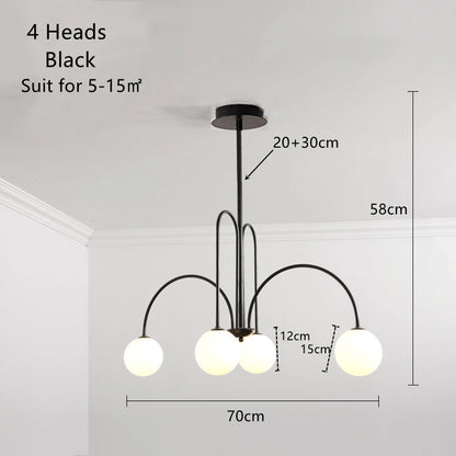 LED Hanglamp Diva - Glazen Bol Kroonluchter