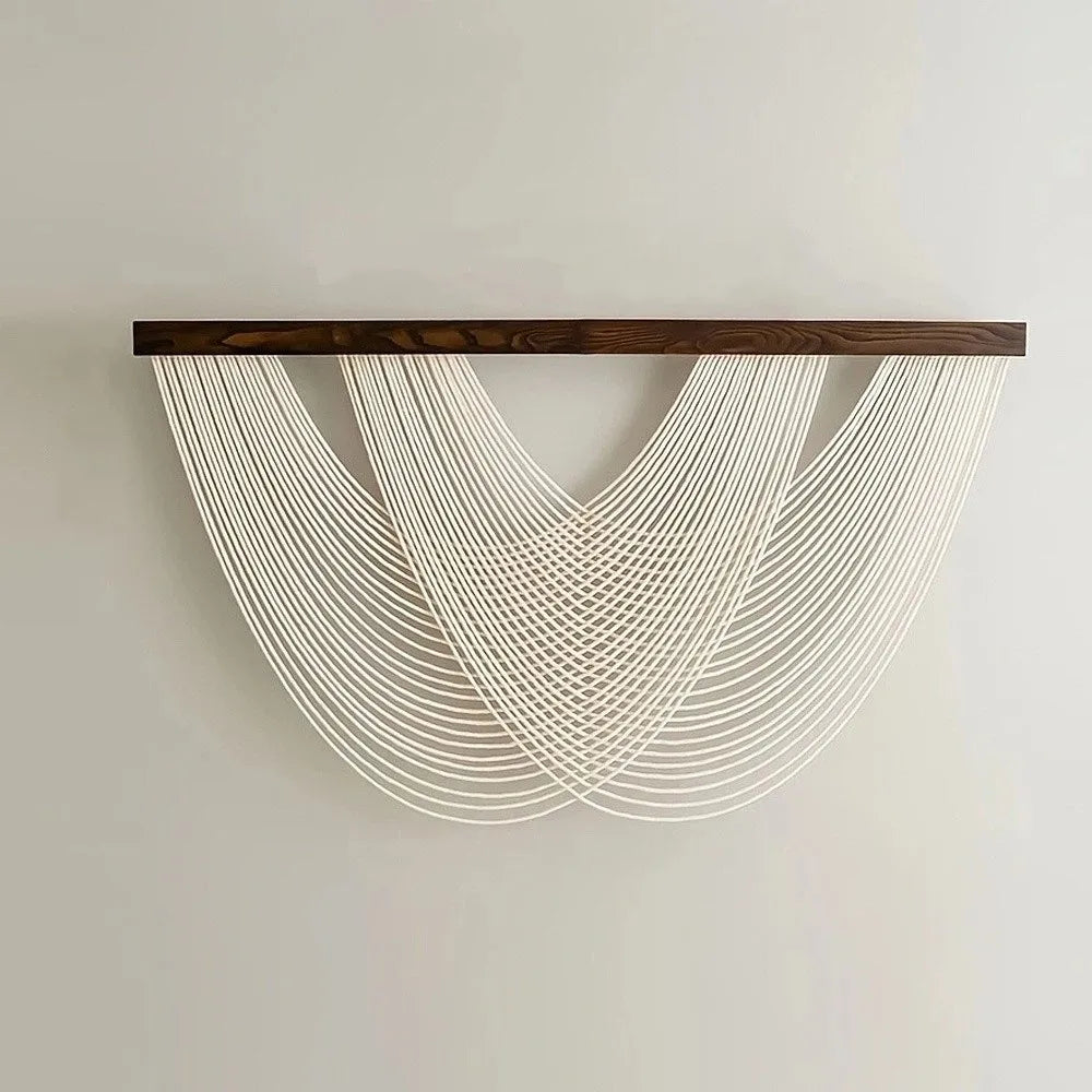 Handgewebte Makramee-Wanddekoration – Nordischer Stil, 100 × 60 cm