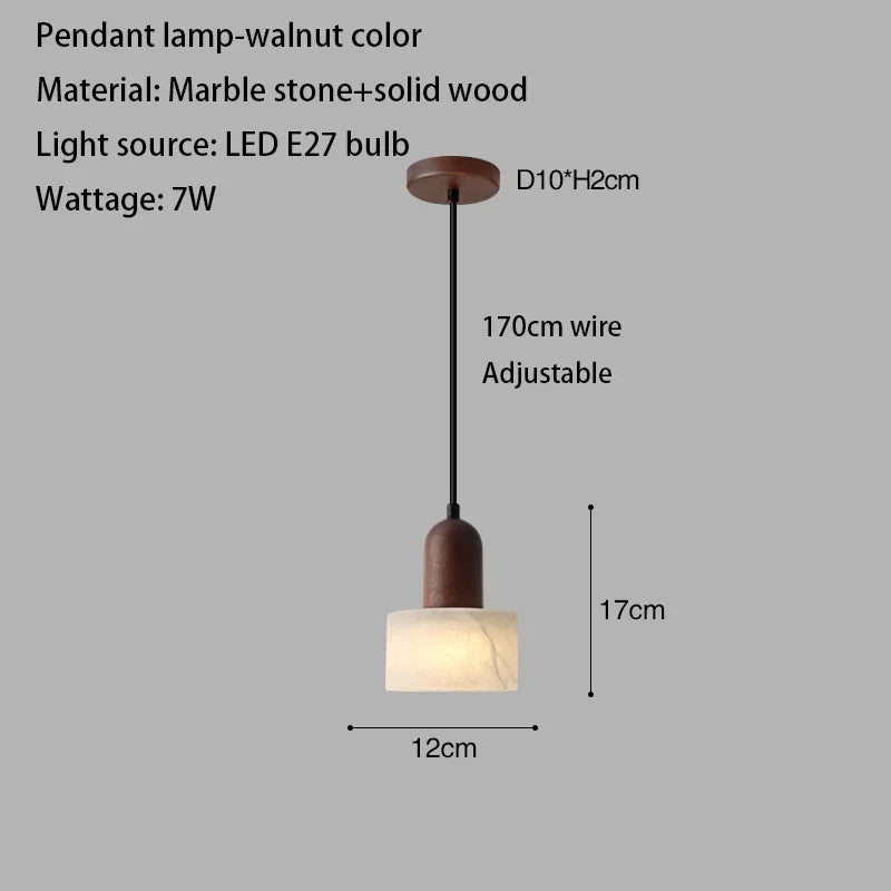 Luxe marmeren hanglamp - Wabi-Sabi LED-lamp van natuursteen