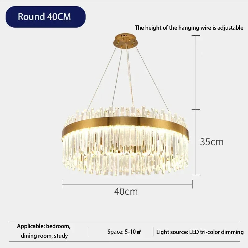 Luxe kristallen kroonluchter - Nordic moderne gouden hanglamp voor woonkamer en eetkamer