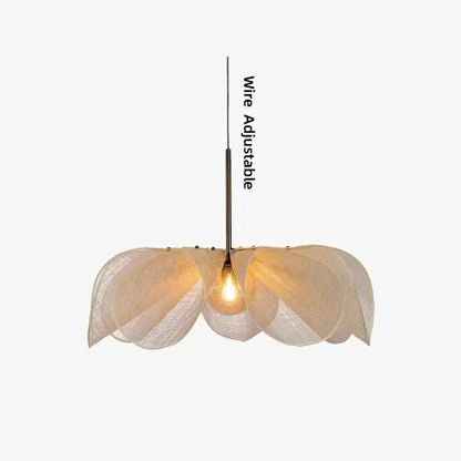 Hanglamp van stoffen bloem - Franse Wabi-Sabi stoffen lamp