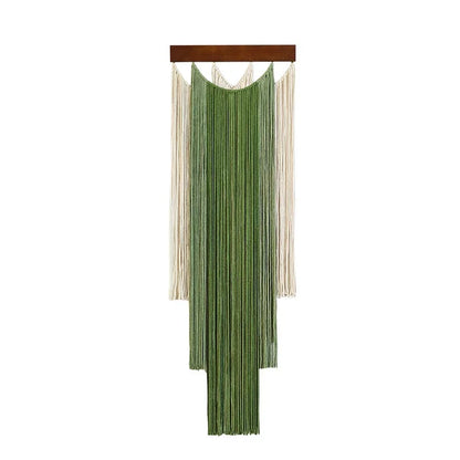 Groene Macramé Wanddecoratie met Boho Franje