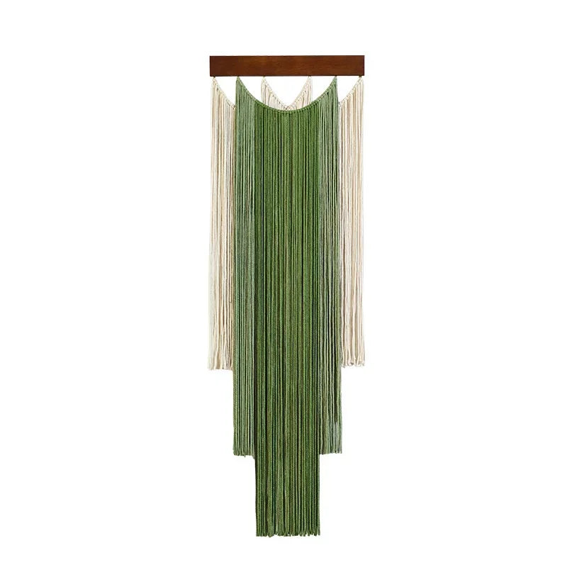 Groene Macramé Wanddecoratie met Boho Franje