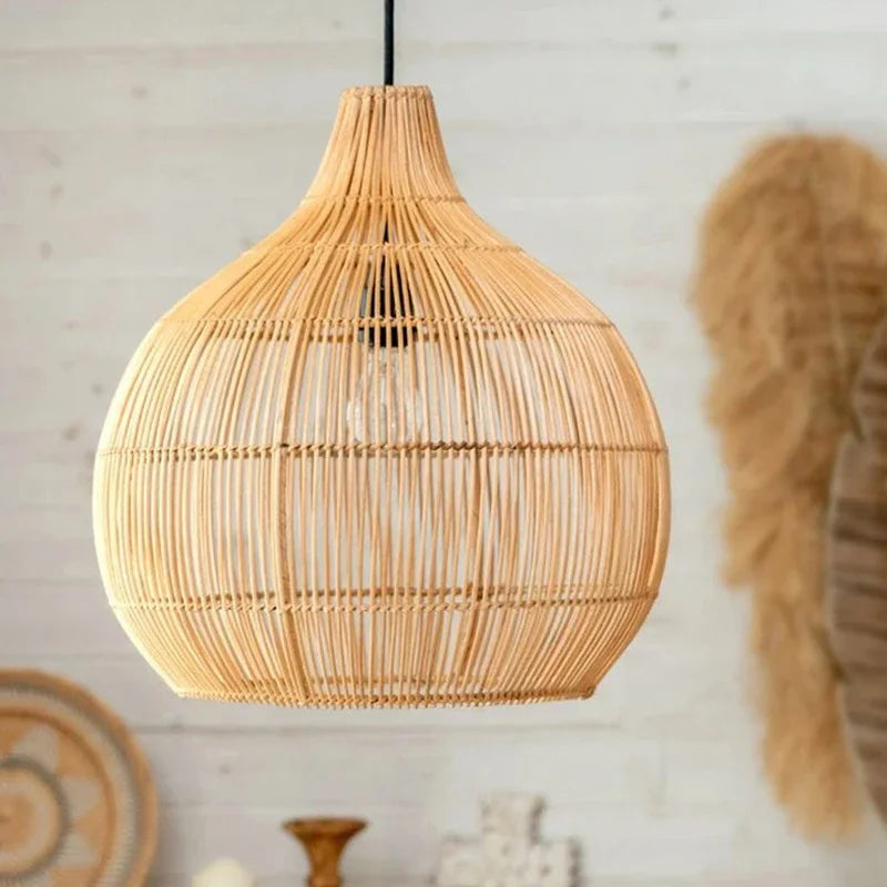 Japanse handgeweven handgeweven rotan hanglamp