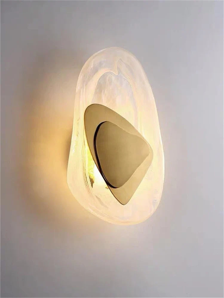 Glazen LED-wandlamp met ijzeren basis – Zwart of goud | Warm, koud of 3-kleuren licht