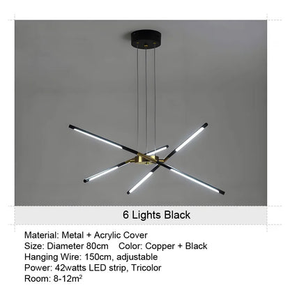 LED Buishanglamp - 12 Lichts - Zwart