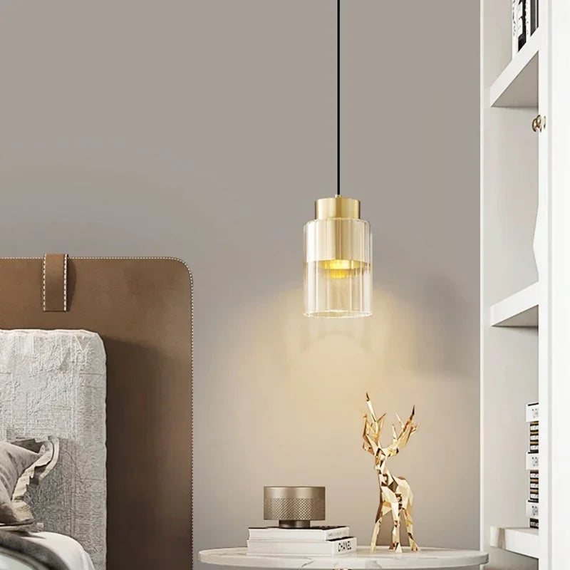 Nordische Glazen LED Hanglamp Zwart / Goud