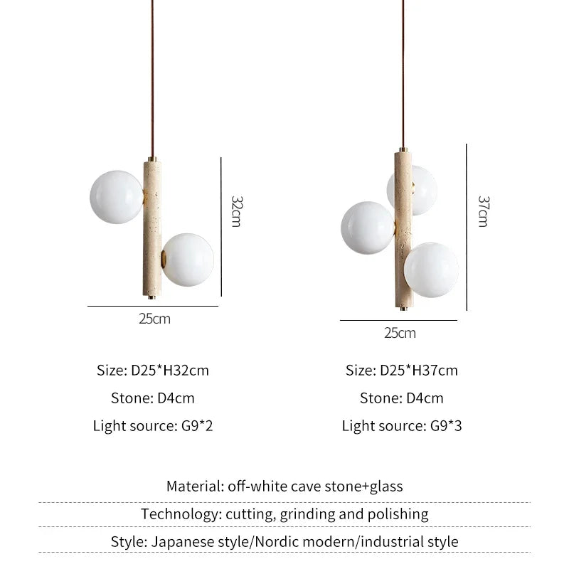 Cave Stone LED Pendant Lamp - Modern Nordic Style