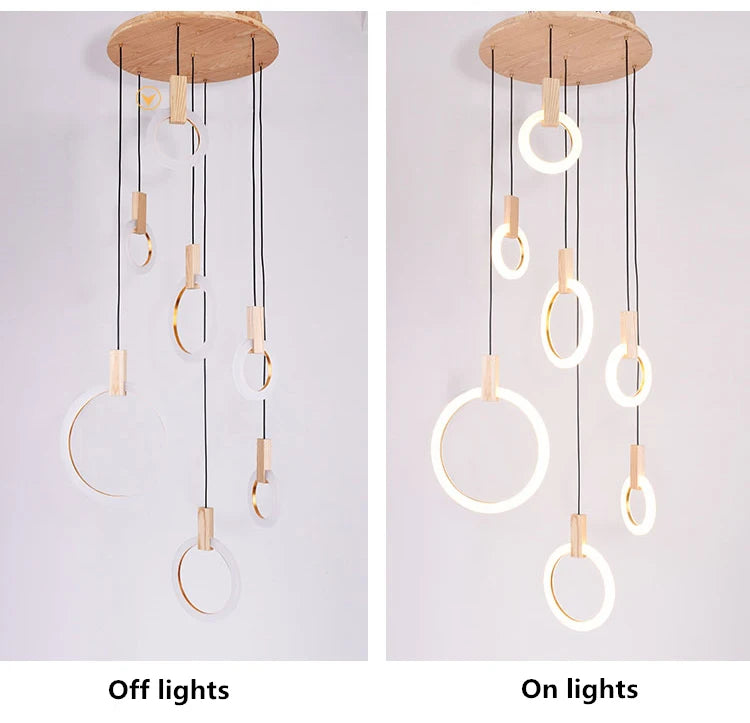 Deckenleuchter aus Holz – Moderne Pendelleuchte für Wohnzimmer, Schlafzimmer und Esszimmer