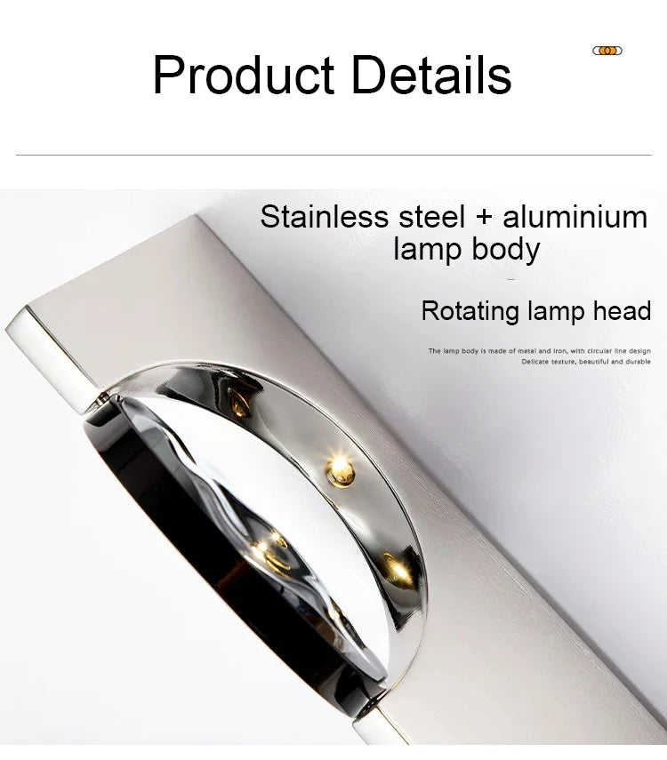 Geriffelte LED-Wandleuchte in Chrom – Warmweiß