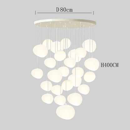 Scandinavische Videlamp -
Glazen Lava Blollen Mat wit - Chandelier