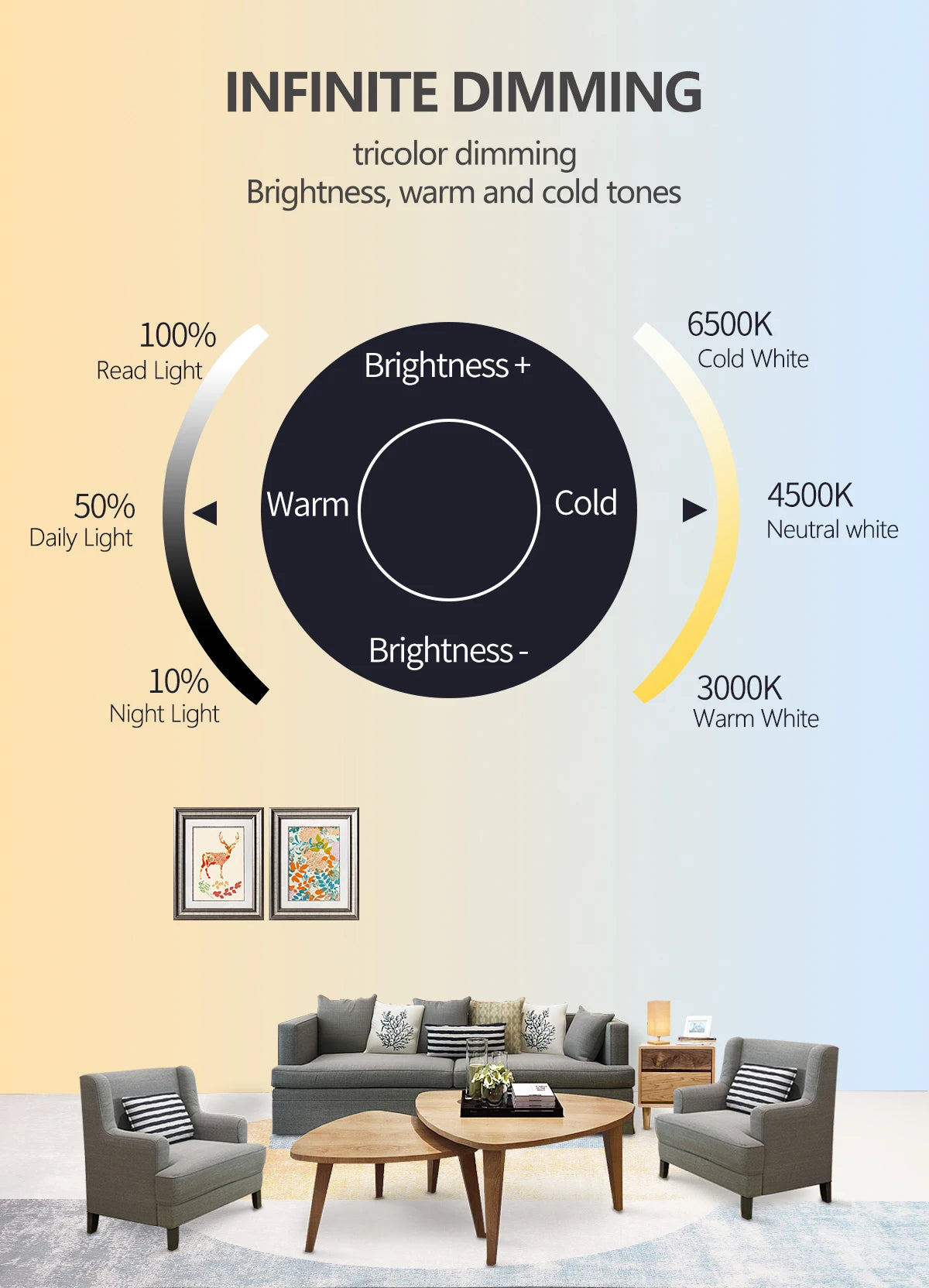 Kristallen kroonluchter met dubbele ringen 55 cm - Hanglamp