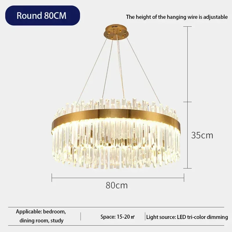 Luxe kristallen kroonluchter - Nordic moderne gouden hanglamp voor woonkamer en eetkamer