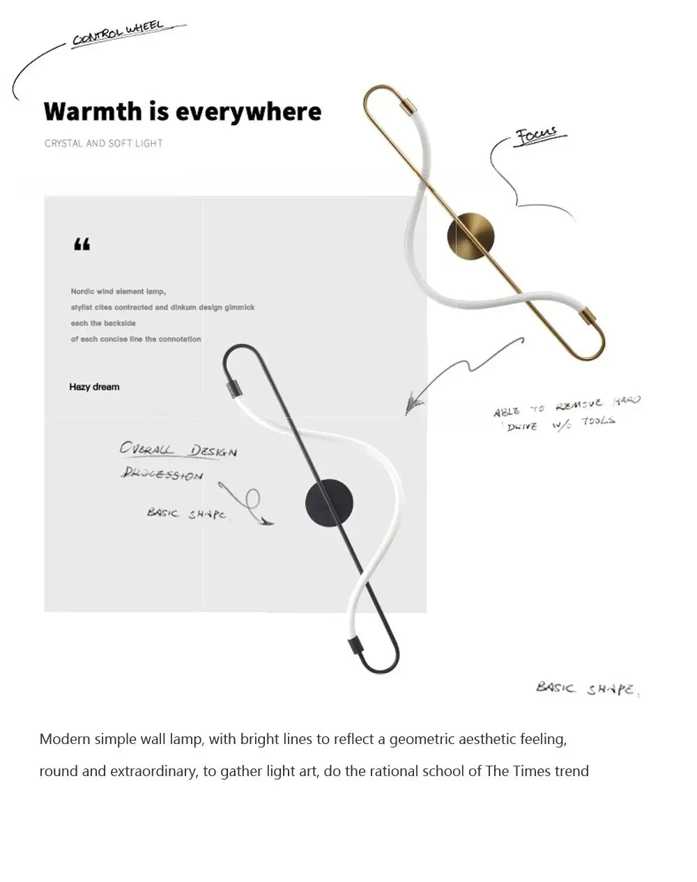 Modern LED Wall Lamp – Gold Aluminum Sconce