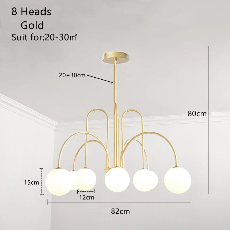 LED Hanglamp Diva - Glazen Bol Kroonluchter