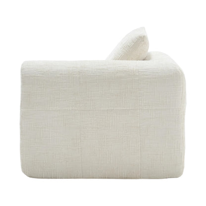 Luxe beige chenille chaise longue bank - 2-zits met opbergvakken 