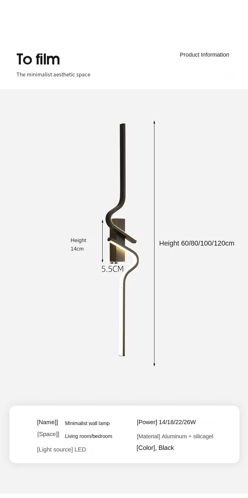 Moderne LED-wandlamp - Minimalistische striplamp voor naast het bed