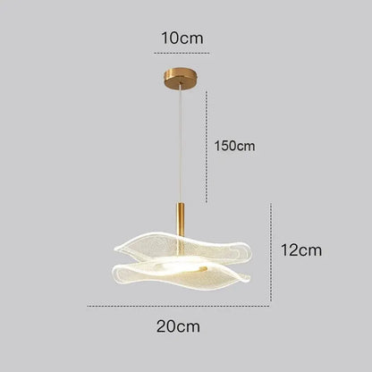 Lotusblad LED-hanglamp - Moderne gouden acryl plafondlamp
