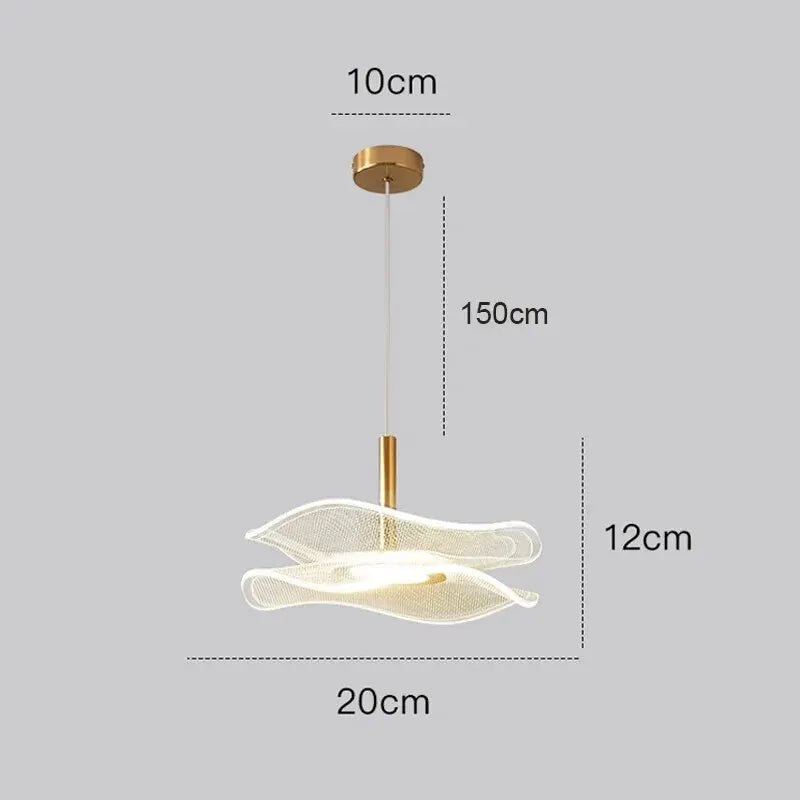 Lotusblad LED-hanglamp - Moderne gouden acryl plafondlamp
