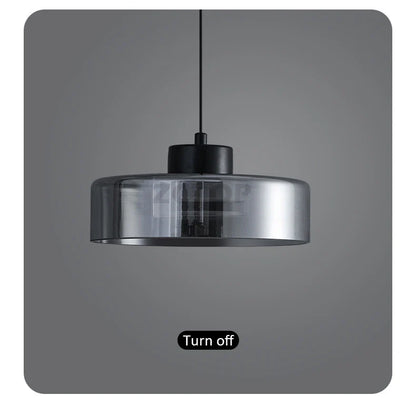 Minimalistische glazen led-hanglamp zwart