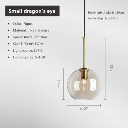 Nordic Loft Glass Stone Pendant Light - Industrial Design