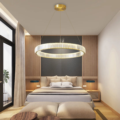 Kristallen kroonluchter met dubbele ringen 55 cm - Hanglamp