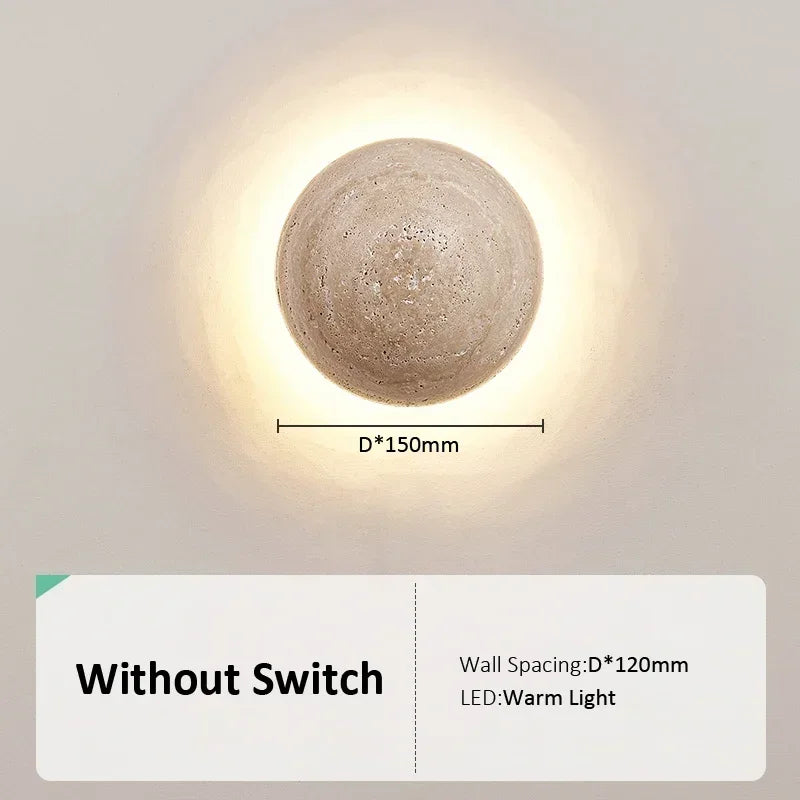 Nordic Limestone Wandlamp - Natuursteen LED-lamp voor Slaapkamer &amp; Gang