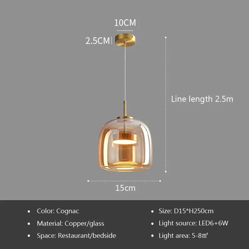 Nordic glazen hanglamp - minimalistische luxe kroonluchter