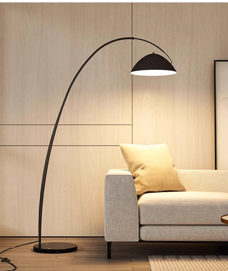 Moderne skandinavische LED-Stehlampe – dreifarbige, dimmbare Angelruten-Optik