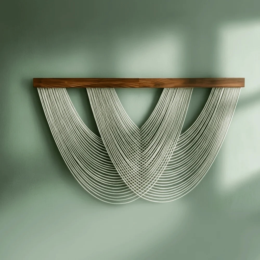 Handgewebte Makramee-Wanddekoration – Nordischer Stil, 100 × 60 cm