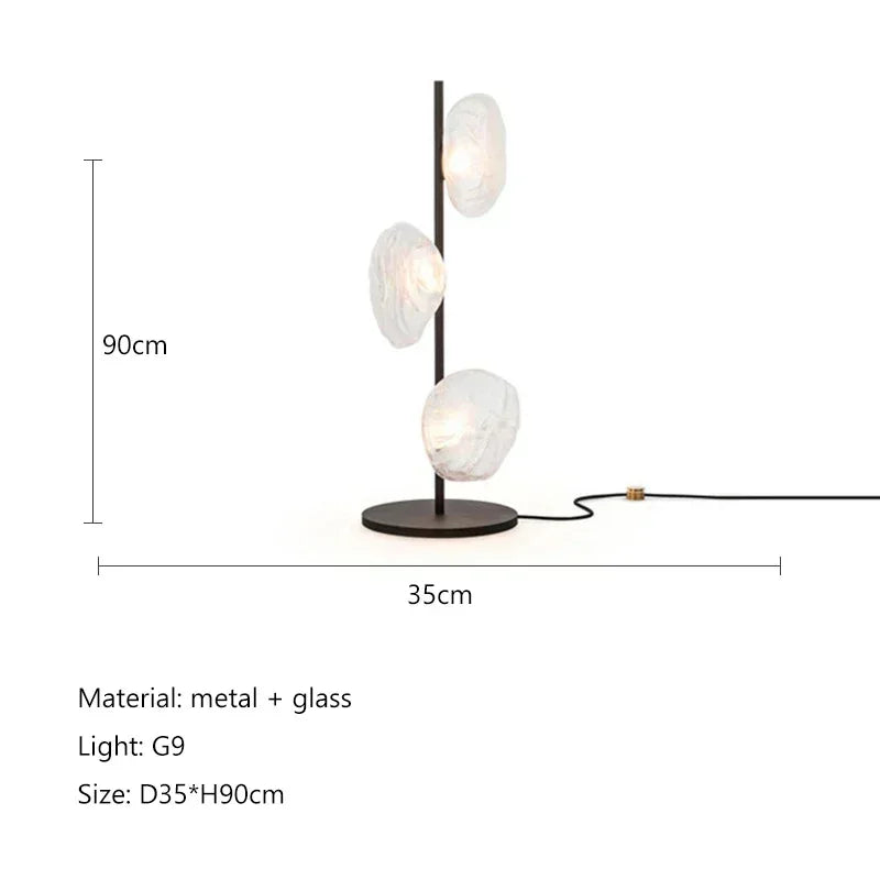 Scandinavische glazen LED-vloerlamp - Moderne design staande lamp voor woonkamer en slaapkamer