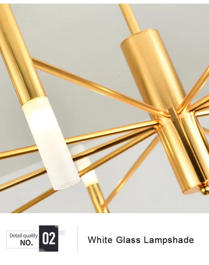 Moderne LED-Pendelleuchte im nordischen Design – G4-Kronleuchter Schwarz/Gold