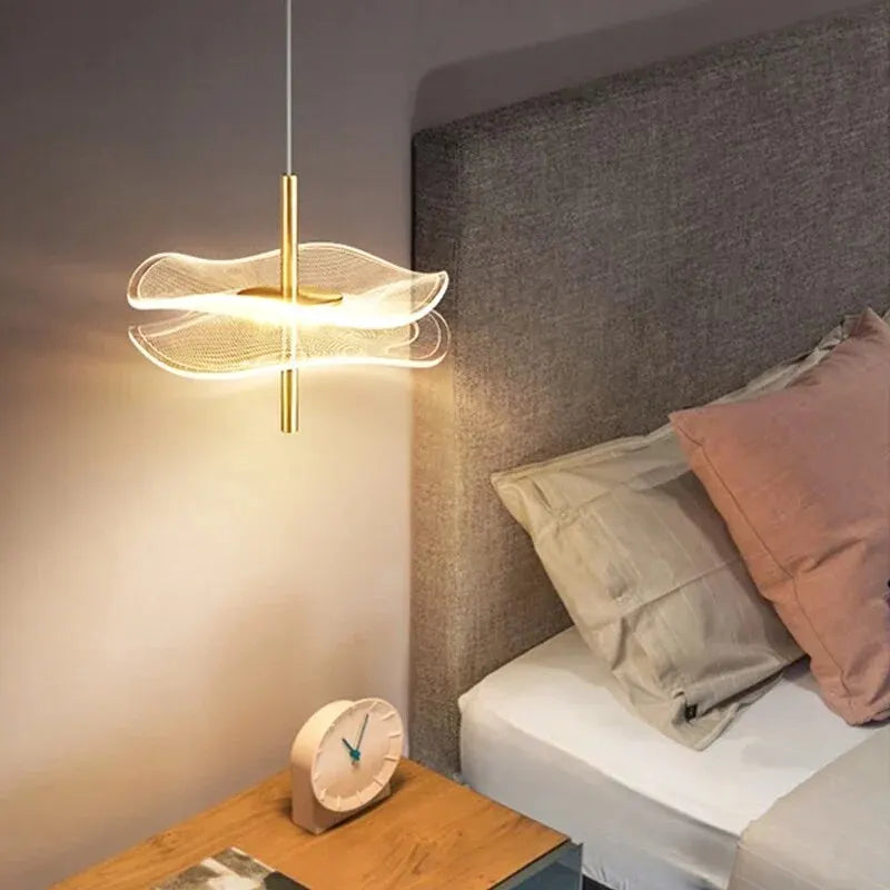 Lotusblad LED-hanglamp - Moderne gouden acryl plafondlamp