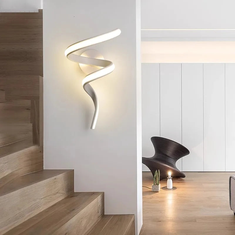 LED-wandlamp - modern spiraalvormig ontwerp