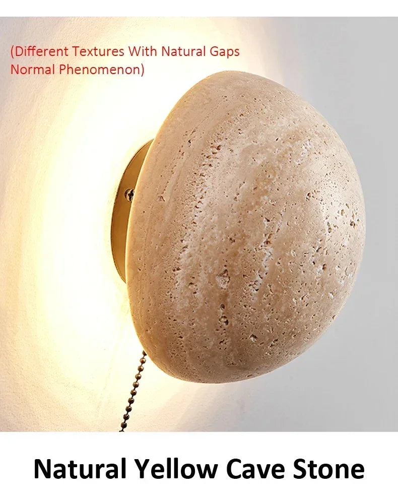 Nordic Limestone Wandlamp - Natuursteen LED-lamp voor Slaapkamer &amp; Gang