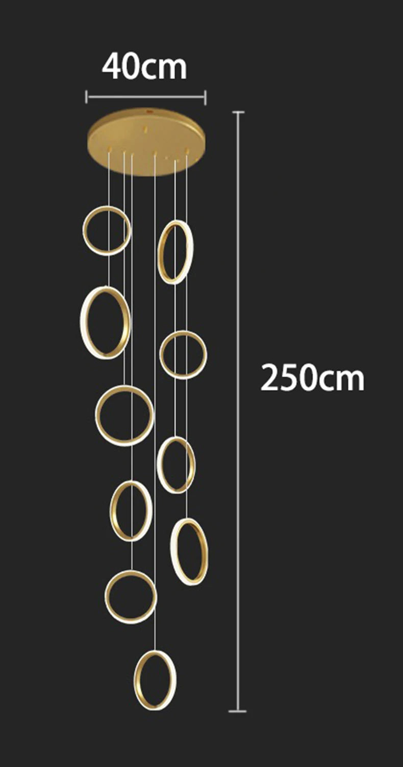Treppenhaus-Kronleuchter mit Kristallring – Modern für Treppenhäuser und hohe Decken