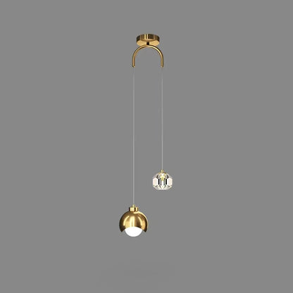 Boogarm Kristallen Hanglamp – Zwart & Goud