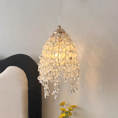 Kristallen kralen hanglamp - achthoekig ontwerp