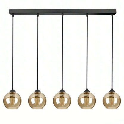 Modern Glass Pendant Chandelier - Gold Finish Multi-Light Fixture