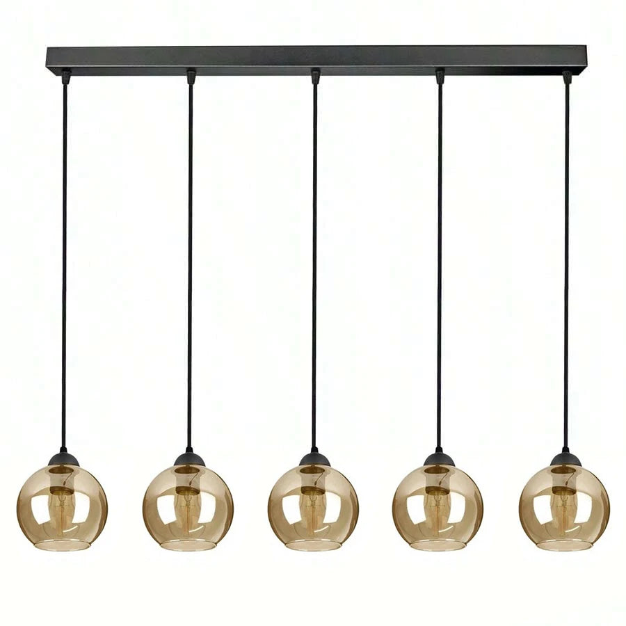 Modern Glass Pendant Chandelier - Gold Finish Multi-Light Fixture
