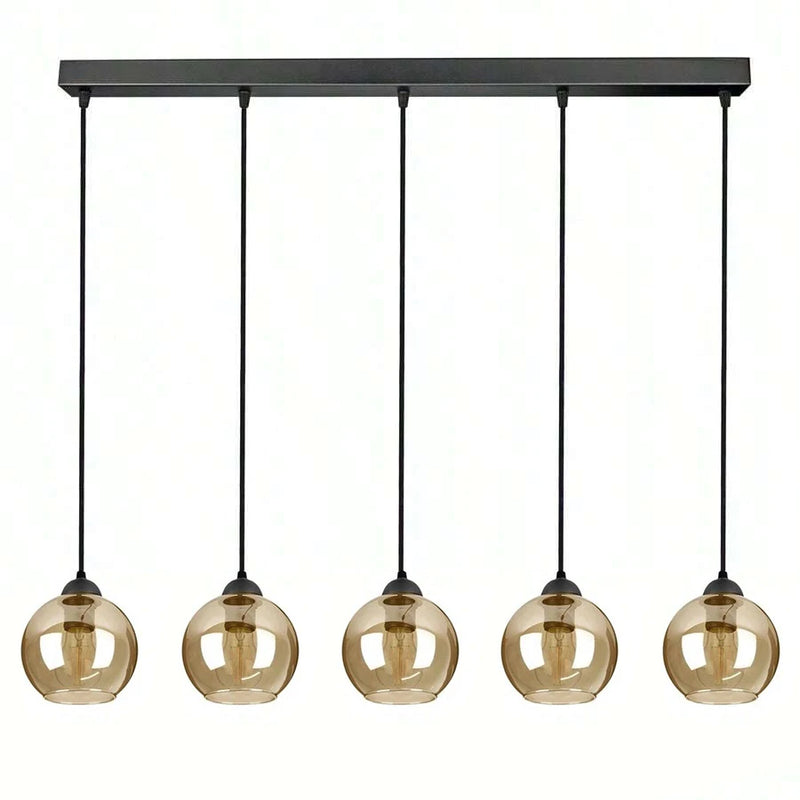 Modern Glass Pendant Chandelier - Gold Finish Multi-Light Fixture