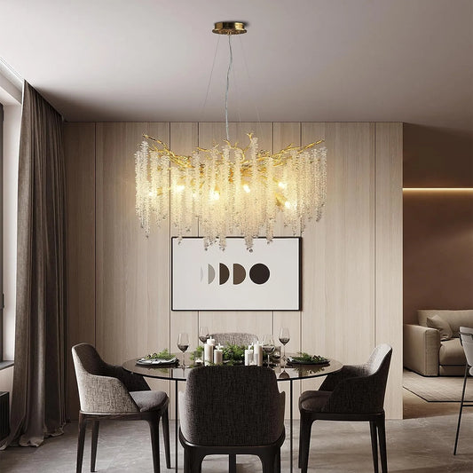 Moderne luxe kroonluchter kristallen hanglamp eiland 