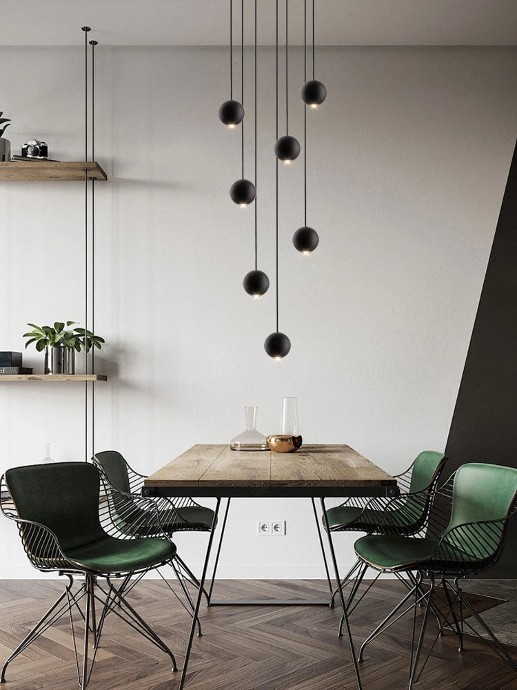 Moderne LED ronde hangkroonluchter - meerlichts trappenhuisarmatuur