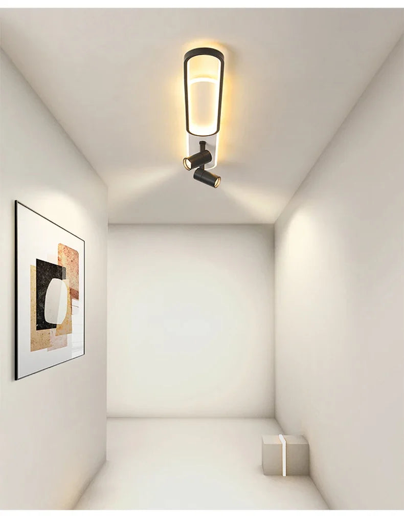 Dimbare led-plafondlamp met spotlight – 60/80/100/120 cm | Zwart, wit of goud